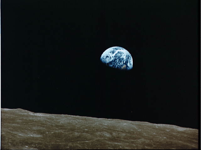 Earthrise over Moonscape